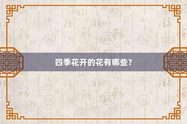 四季花开的花有哪些？